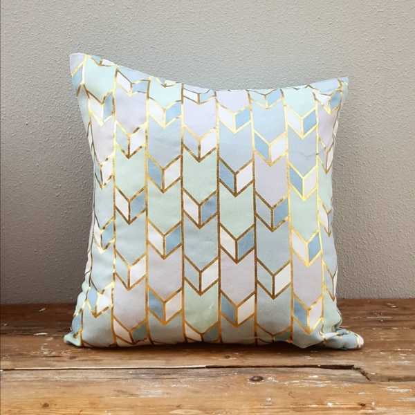Velvet Arrow Scatter Pillow - Mint / Gold